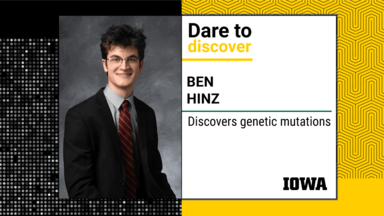 Dare to Discover Award promotional image of Ben Hinz